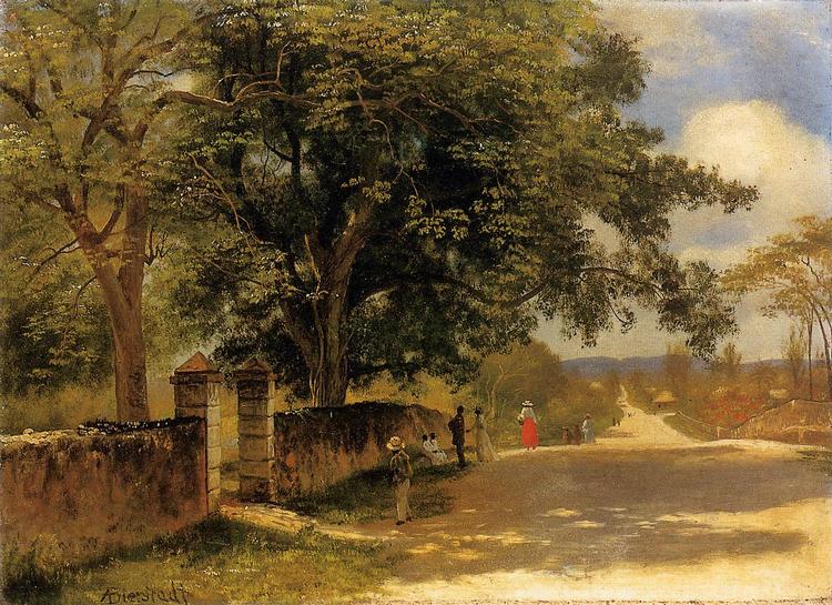 Albert Bierstadt Oil Painting Street in Nassau - Click Image to Close